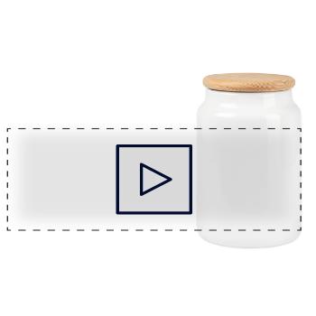 Conception du symbole de jeu carré - Boîte à biscuits avec couvercle en bois - blanc - Devant