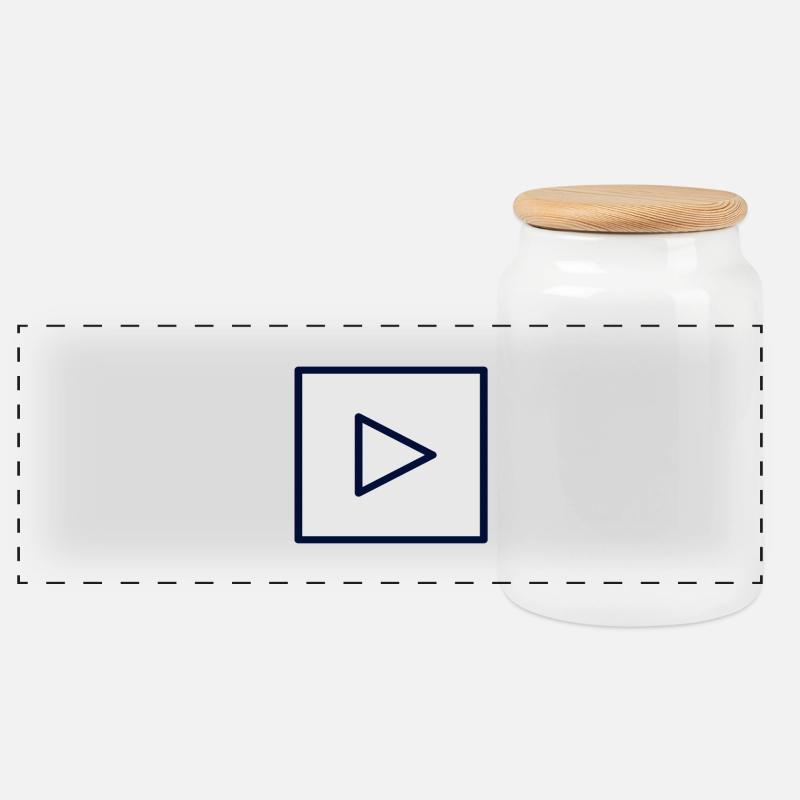Square Play Symbol Design - Panoramic Cookie Jar with Wooden Lid - white