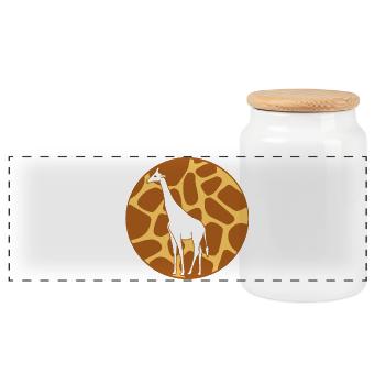 Girafe - Boîte à biscuits avec couvercle en bois - blanc - Devant