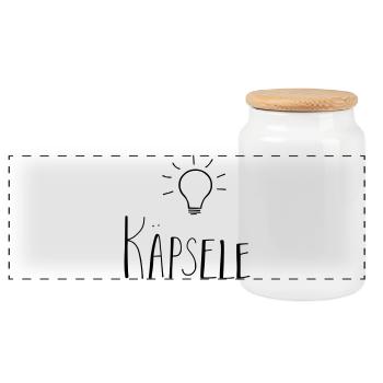 Käpsele - Panorama Keksdose mit Holzdeckel - Weiß - Vorne