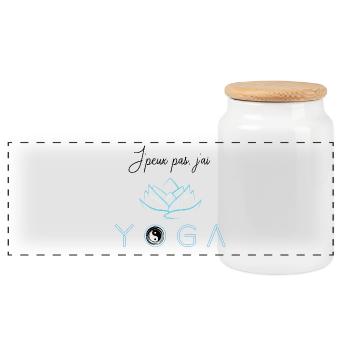 J'ai YOGA - Boîte à biscuits avec couvercle en bois - blanc - Devant