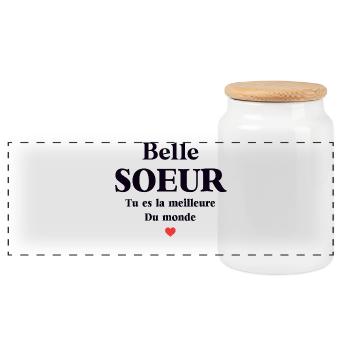 BELLE SŒUR - Boîte à biscuits avec couvercle en bois - blanc - Devant