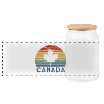 Canada Vintage Design - Boîte à biscuits avec couvercle en bois - blanc - Devant
