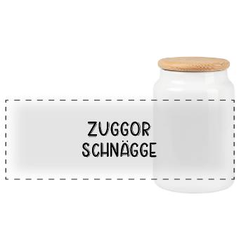 Zuckerschnecke Sächsisch Dialekt Sachsen Geschenk - Panorama Keksdose mit Holzdeckel - Weiß - Vorne