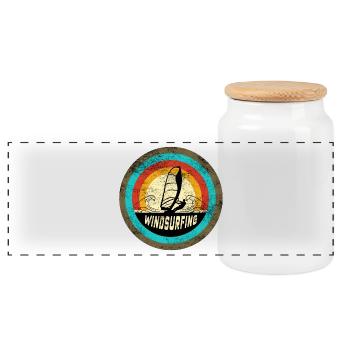 Conception de planche à voile - Boîte à biscuits avec couvercle en bois - blanc - Devant