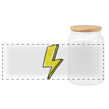 Lightning - illustration - Panoramic Cookie Jar with Wooden Lid - white - Front