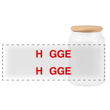 HYGGE Denmark Denmark Danish flag - Panoramic Cookie Jar with Wooden Lid - white - Front
