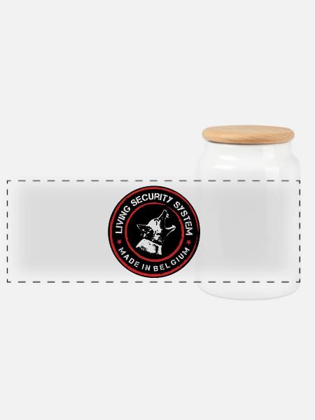 Malinois Security  - Panorama Keksdose mit Holzdeckel - Weiß