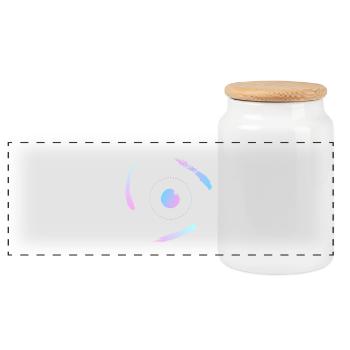 Électrons en orbite autour de l'atome - Boîte à biscuits avec couvercle en bois - blanc - Devant