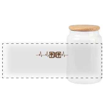 Heartbeat Music - Panoramic Cookie Jar with Wooden Lid - white - Front