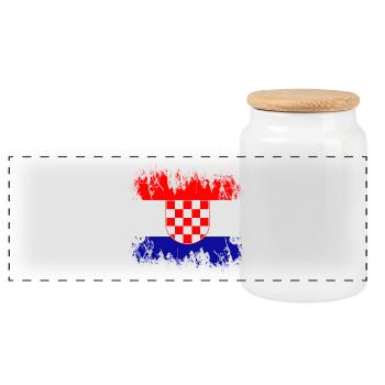 Croatie Hrvatska Croatie - Boîte à biscuits avec couvercle en bois - blanc - Devant