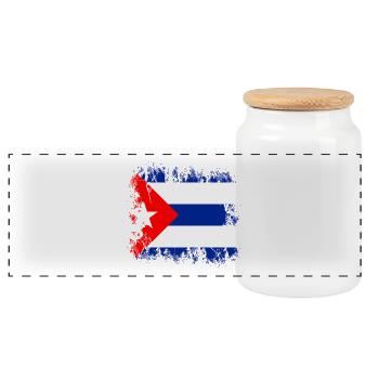 Cuba - Boîte à biscuits avec couvercle en bois - blanc - Devant