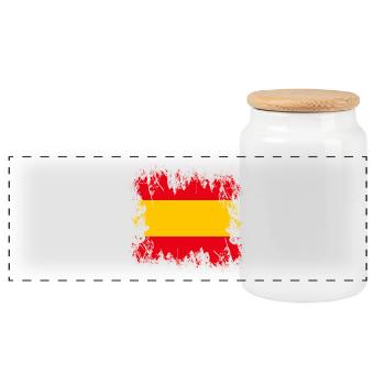 Espagne - Espagne - Boîte à biscuits avec couvercle en bois - blanc - Devant