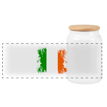 Ireland - Ireland - Panoramic Cookie Jar with Wooden Lid - white - Front
