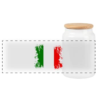 Italie - Europe - Boîte à biscuits avec couvercle en bois - blanc - Devant