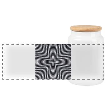 Hypnosis Pattern - Panoramic Cookie Jar with Wooden Lid - white - Front