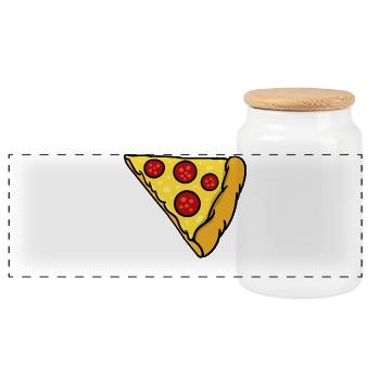 Partnerlook | Pizza Liebe Paar Pärchen Lustig - Panorama Keksdose mit Holzdeckel - Weiß - Vorne
