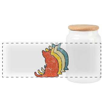 Chats chats - Boîte à biscuits avec couvercle en bois - blanc - Devant