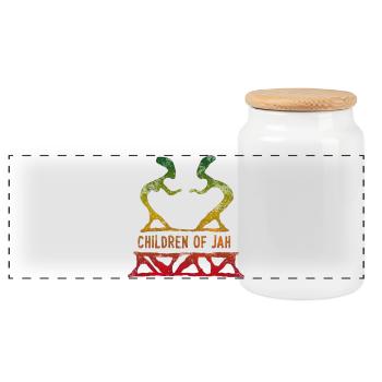 enfants de jah reggae - Boîte à biscuits avec couvercle en bois - blanc - Devant