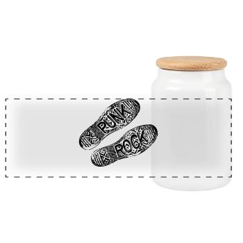 Punk rocker punk rock punk rock rock music hard rock - Panoramic Cookie Jar with Wooden Lid - white - Front