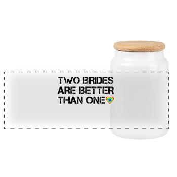 Two brides are better than one - Panorama Keksdose mit Holzdeckel - Weiß - Vorne