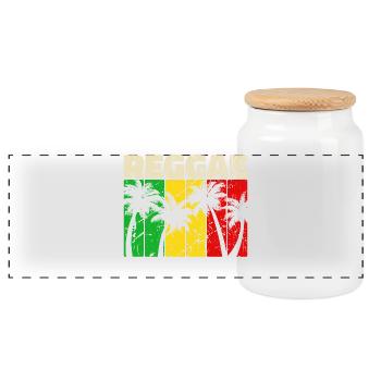 Reggae reggae music Jamaïque vacation Palmiers des Caraïbes - Boîte à biscuits avec couvercle en bois - blanc - Devant