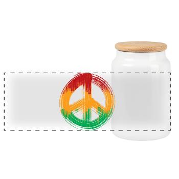 Reggae love peace peace Jamaica Reggaeton - Boîte à biscuits avec couvercle en bois - blanc - Devant
