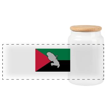 DRAPEAU MADA - CARTE 1 - Boîte à biscuits avec couvercle en bois - blanc - Devant