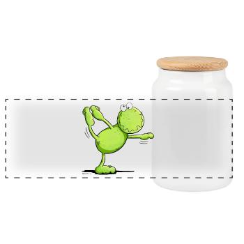 Yoga frog I animal motif for yoga friends - Panoramic Cookie Jar with Wooden Lid - white - Front