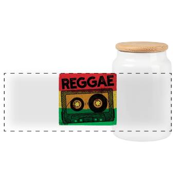 Reggae Music Reggaeton Jamaïque Vintage Retro Ragga - Boîte à biscuits avec couvercle en bois - blanc - Devant