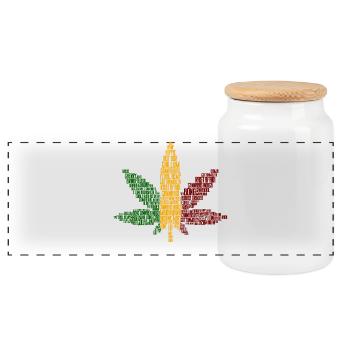 Reggae Jamaica Reggaeton Reggae Music Music Chilling - Panoramic Cookie Jar with Wooden Lid - white - Front