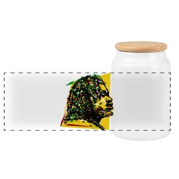 Jamaïque Reggae Rasta Rastafarian Music Reggaeton Jah - Boîte à biscuits avec couvercle en bois - blanc - Devant