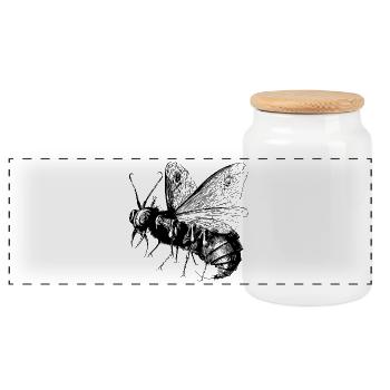 Beelzebub | Devil | Demon | Devil | Satan - Panoramic Cookie Jar with Wooden Lid - white - Front