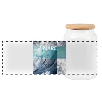 MARE – the sea is calling - Panoramic Cookie Jar with Wooden Lid - white - Front
