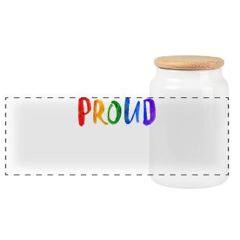 Stolz Gay Schwul Lgbt Regenbogen Ehe Toleranz Csd - Panorama Keksdose mit Holzdeckel - Weiß - Vorne