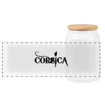 Corse, Corsica - Boîte à biscuits avec couvercle en bois - blanc - Devant