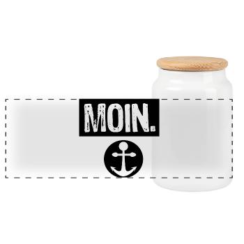 Jeu abstrait de couleurs en noir et blanc - Boîte à biscuits avec couvercle en bois - blanc - Devant