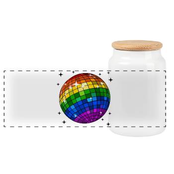 Lesbisch Schwul Stolz Ehe Lgbt Csd Homosexuell - Panorama Keksdose mit Holzdeckel - Weiß - Vorne