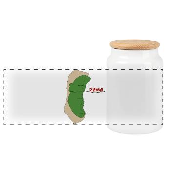 Carte de l’île Romo Vert - Boîte à biscuits avec couvercle en bois - blanc - Devant