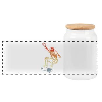 Faire de la planche à roulettes - Boîte à biscuits avec couvercle en bois - blanc - Devant