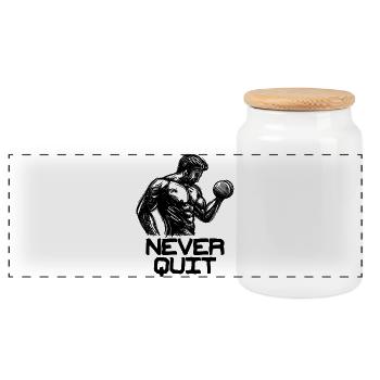 Entraînement de musculation de motivation - Boîte à biscuits avec couvercle en bois - blanc - Devant