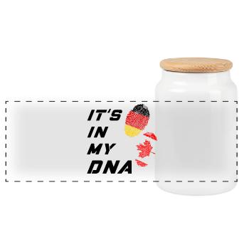 Es ist in meiner DNA Deutschland und Kanada - Panorama Keksdose mit Holzdeckel - Weiß - Vorne