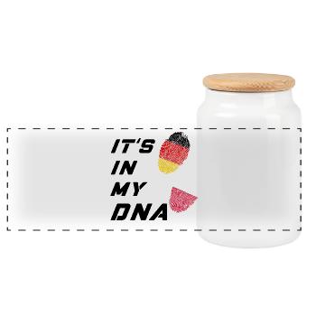 Es ist in meiner DNA Deutschland und Polen - Panorama Keksdose mit Holzdeckel - Weiß - Vorne