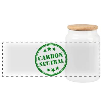 CO2-Neutrale Briefmarke - Panorama Keksdose mit Holzdeckel - Weiß - Vorne
