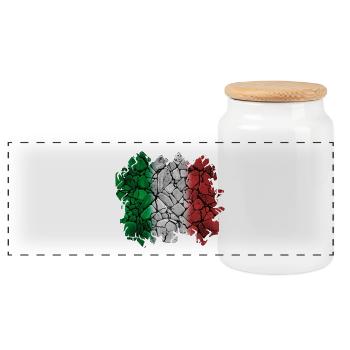 Italie - Italie - Boîte à biscuits avec couvercle en bois - blanc - Devant