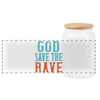 God save the rave - Panoramic Cookie Jar with Wooden Lid - white - Front