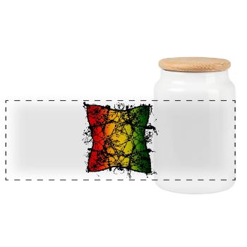Abstraction de la feuille rasta avec dégradé - Boîte à biscuits avec couvercle en bois - blanc - Devant