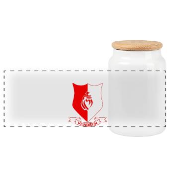 vendée - Boîte à biscuits avec couvercle en bois - blanc - Devant