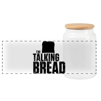 the talking bread total black - Boîte à biscuits avec couvercle en bois - blanc - Devant