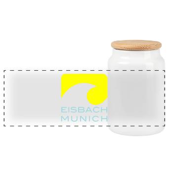 Munich Eisbach - Panorama Keksdose mit Holzdeckel - Weiß - Vorne